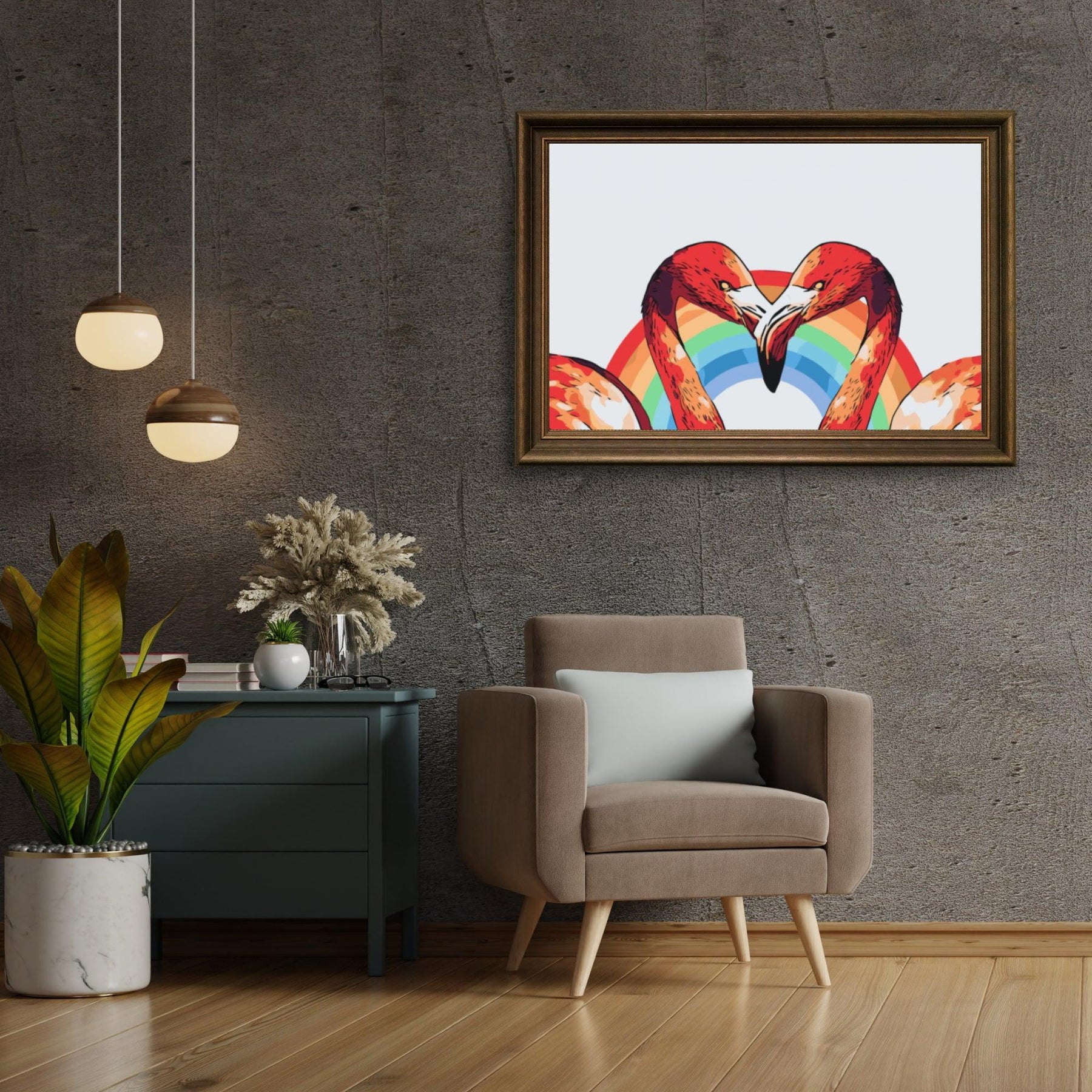 Diamond Painting - Hartvormige flamingo’s - SEOS®