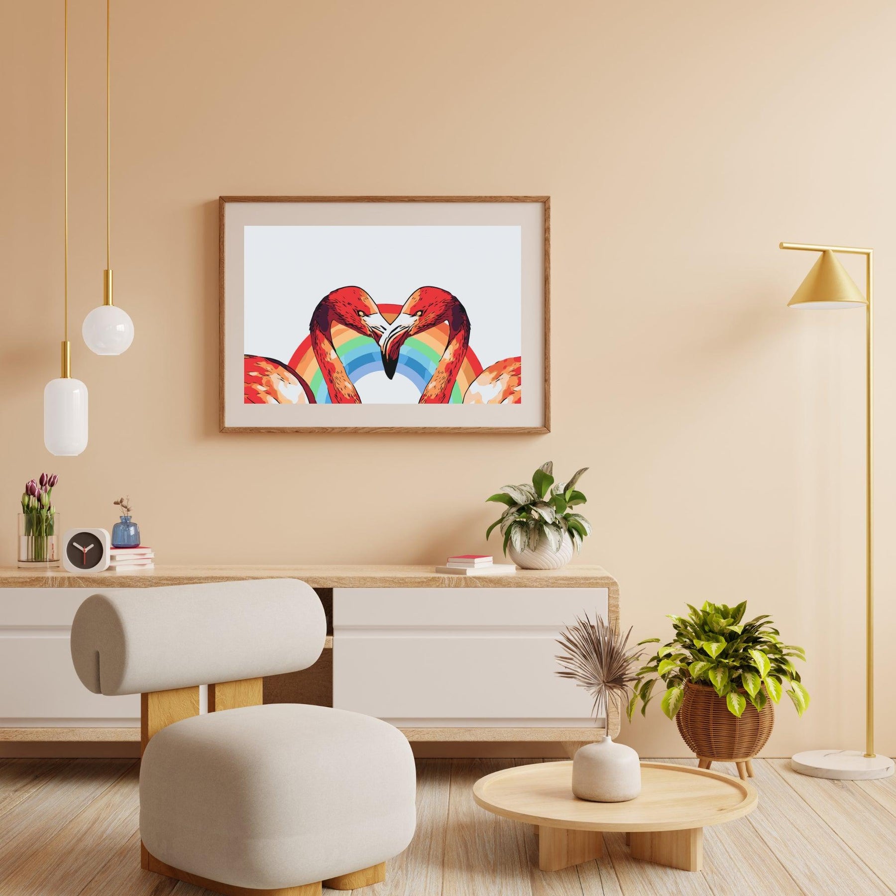 Diamond Painting - Hartvormige flamingo’s - SEOS®