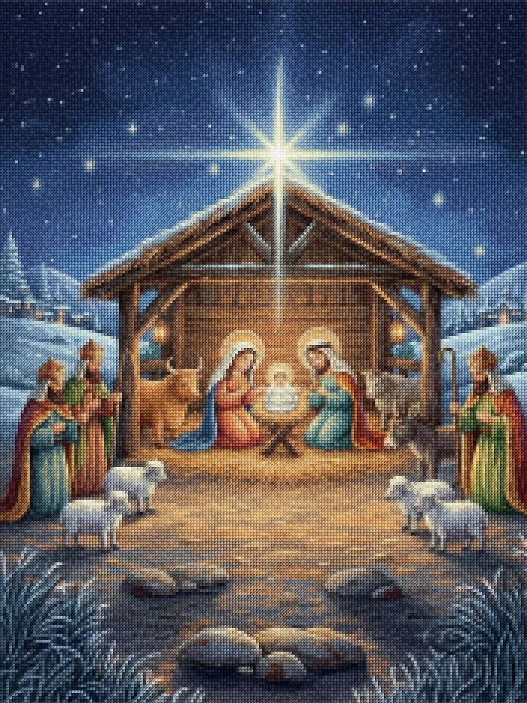 Diamond Painting - Heilige Nacht Kerststal