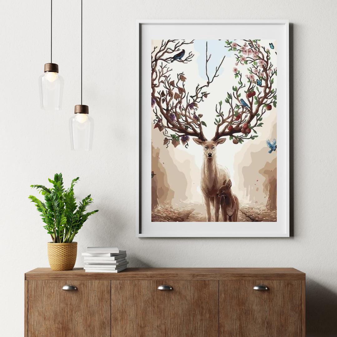 Diamond Painting - Hert met Lente Gewei - SEOS®