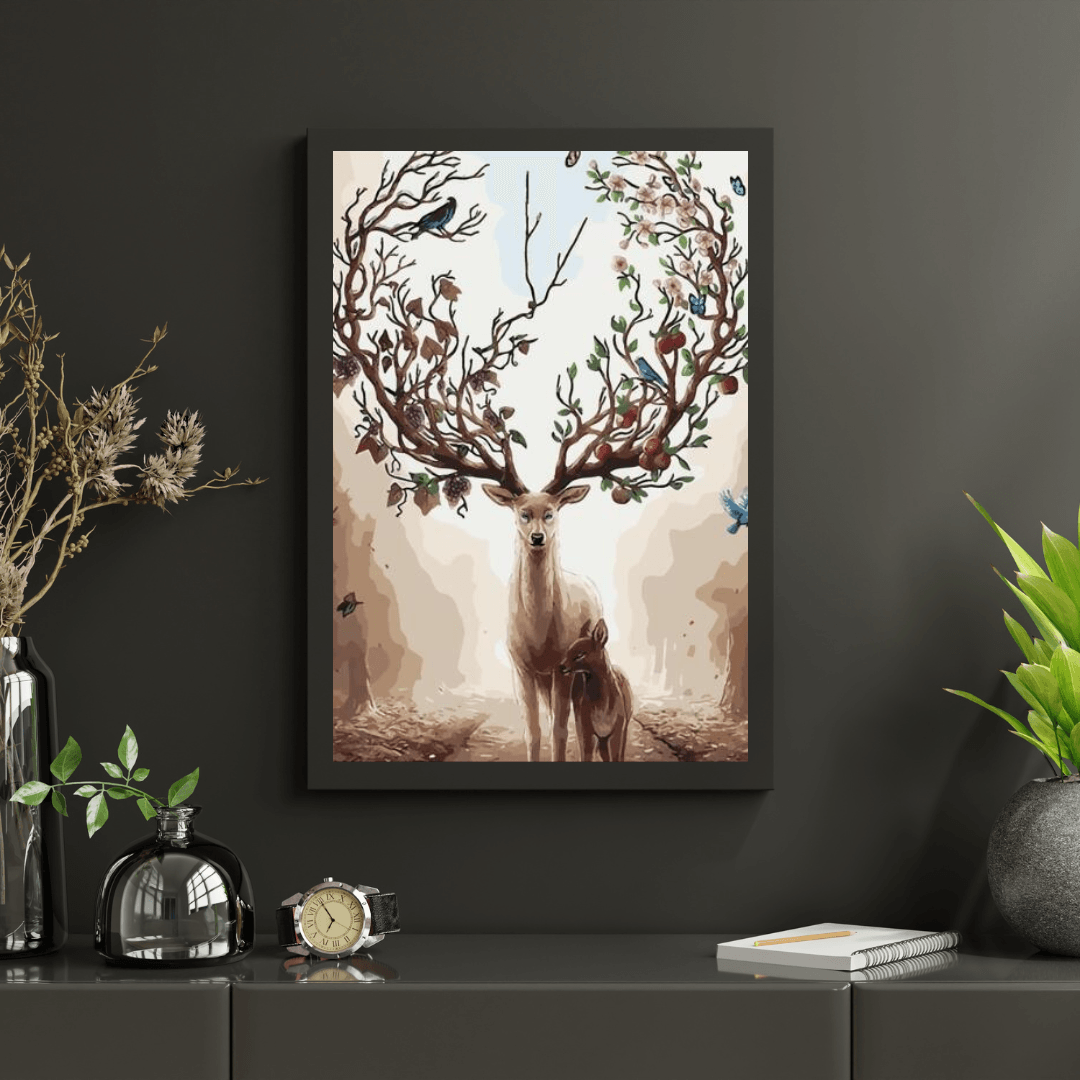 Diamond Painting - Hert met Lente Gewei - SEOS®