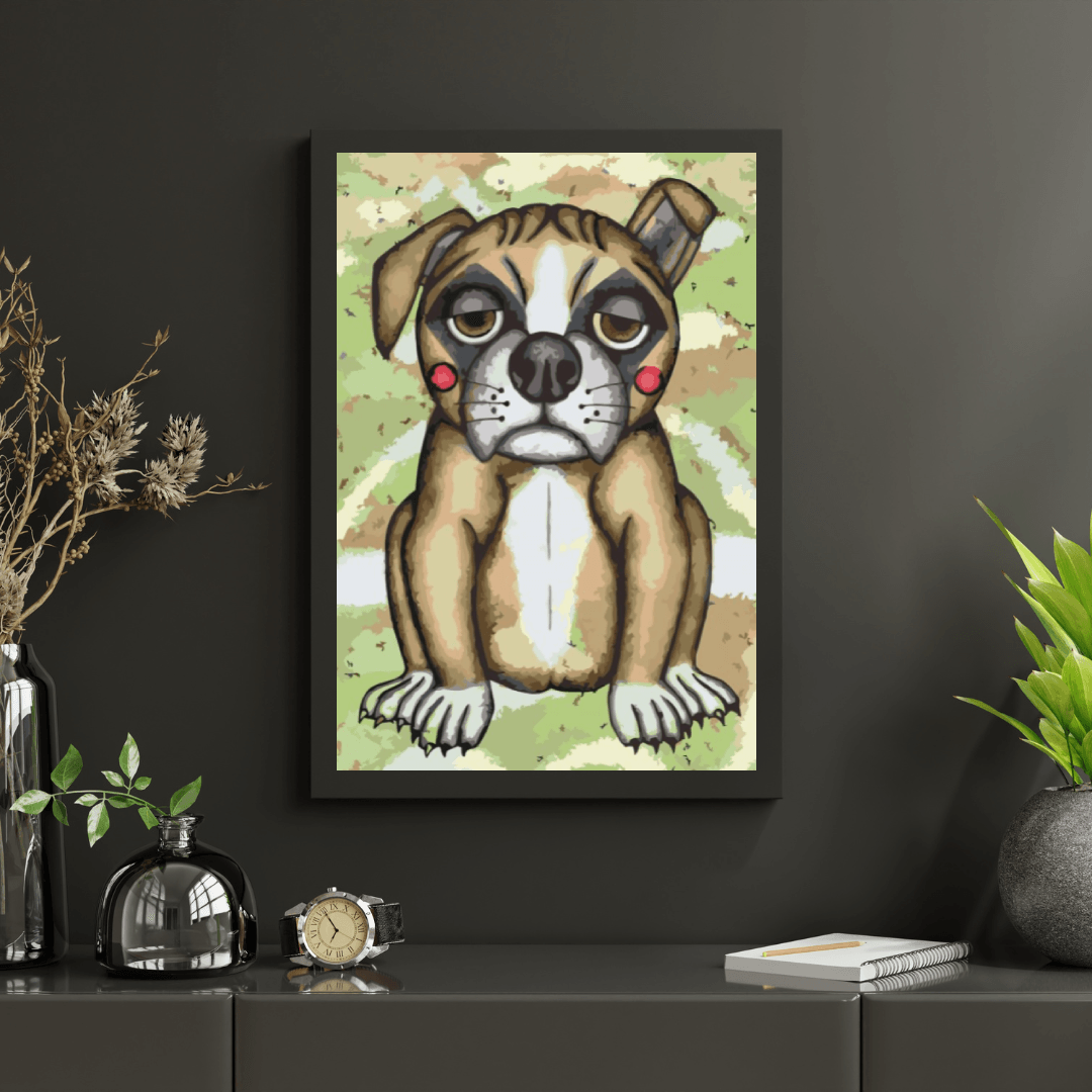 Diamond Painting - Hond met roze wangen - SEOS®
