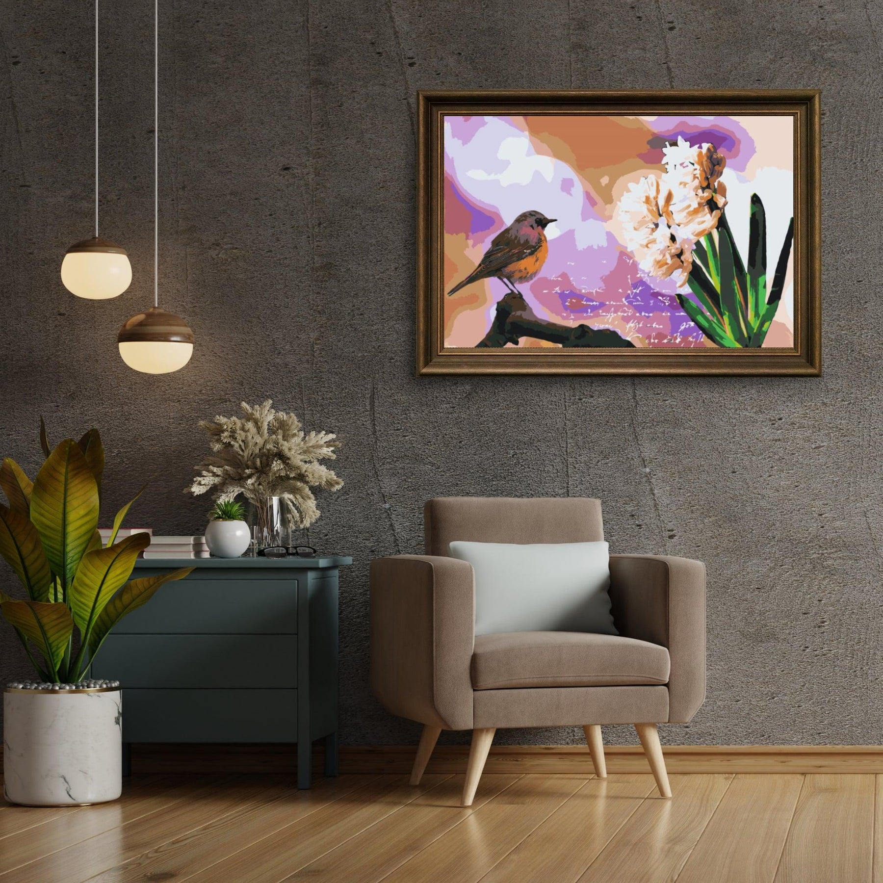 Diamond Painting - Hyacint en vogel - SEOS®