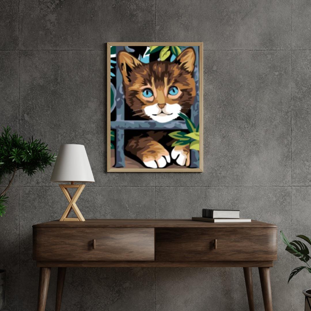 Diamond Painting - Kat achter het hek - SEOS®