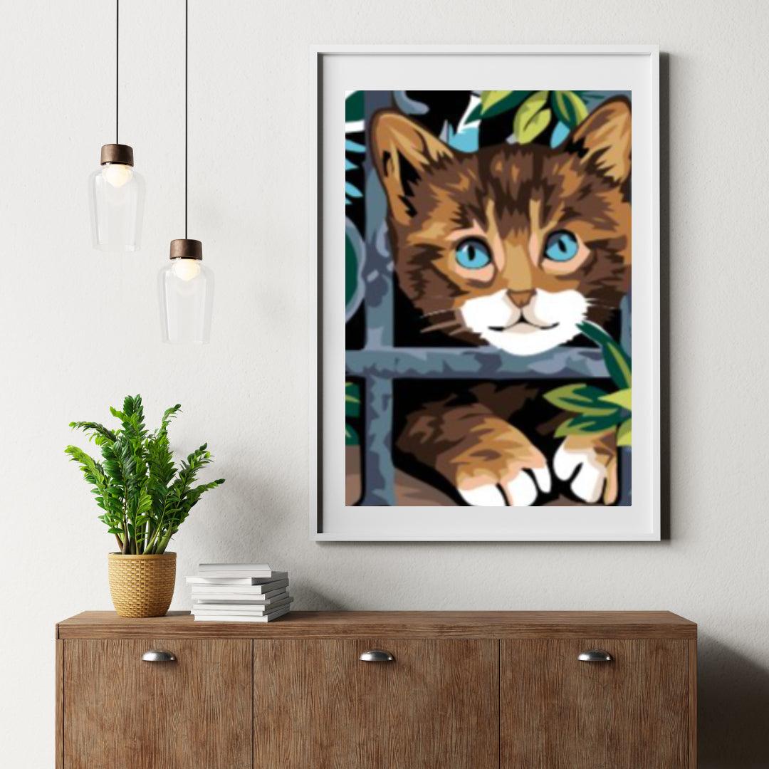 Diamond Painting - Kat achter het hek - SEOS®