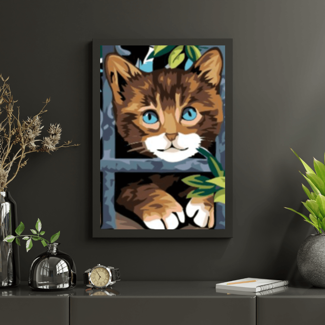 Diamond Painting - Kat achter het hek - SEOS®