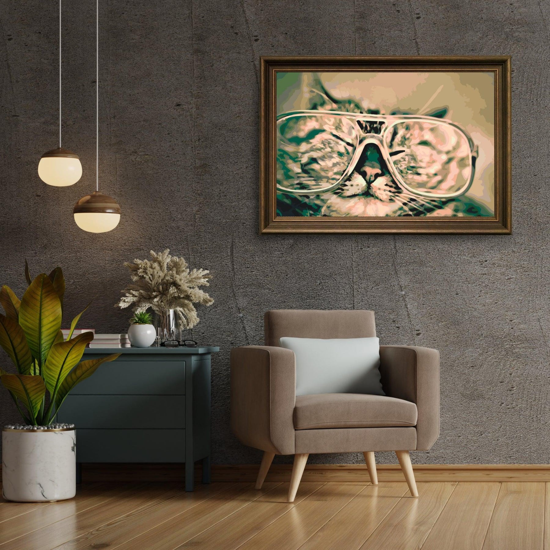 Diamond Painting - Kat met bril - SEOS®