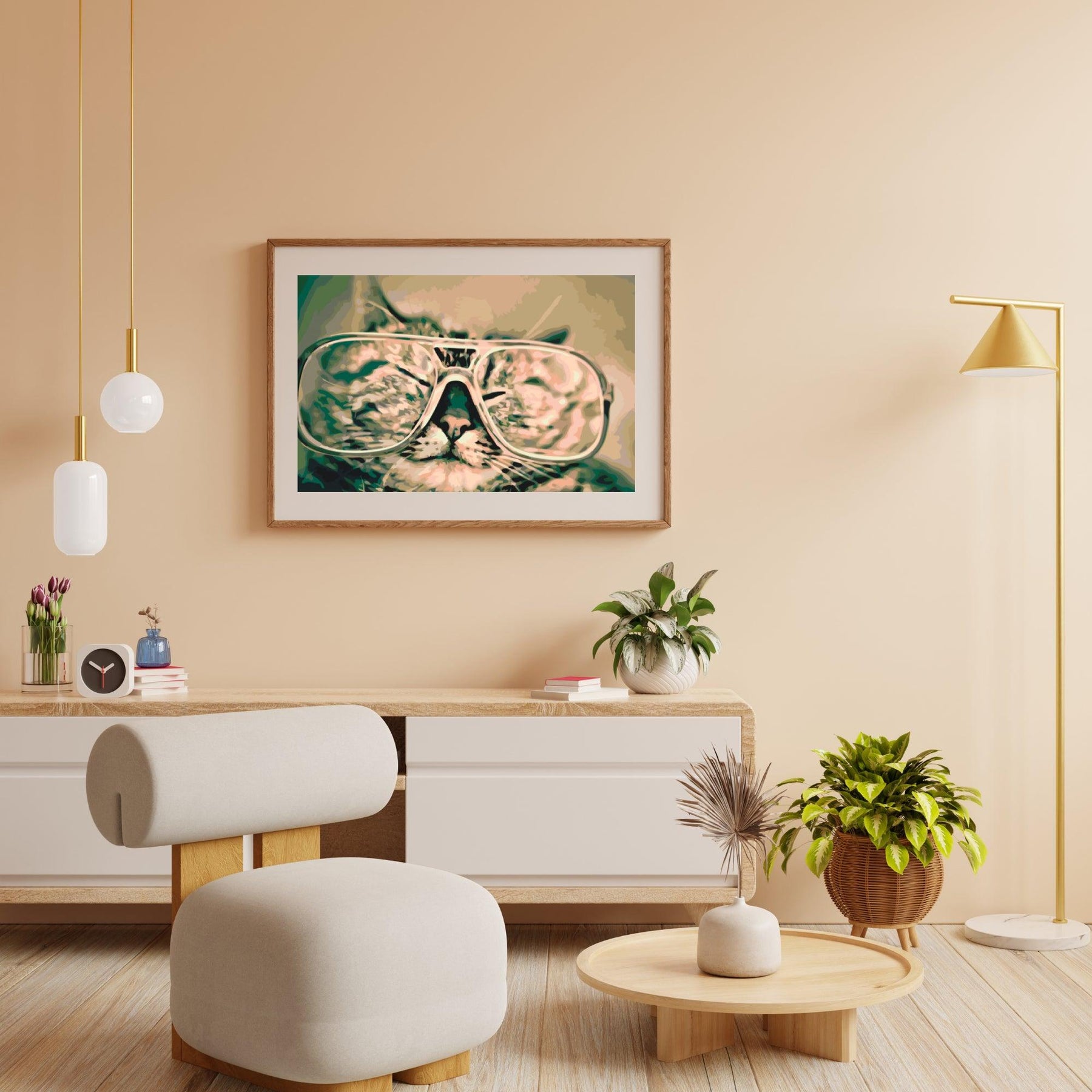 Diamond Painting - Kat met bril - SEOS®