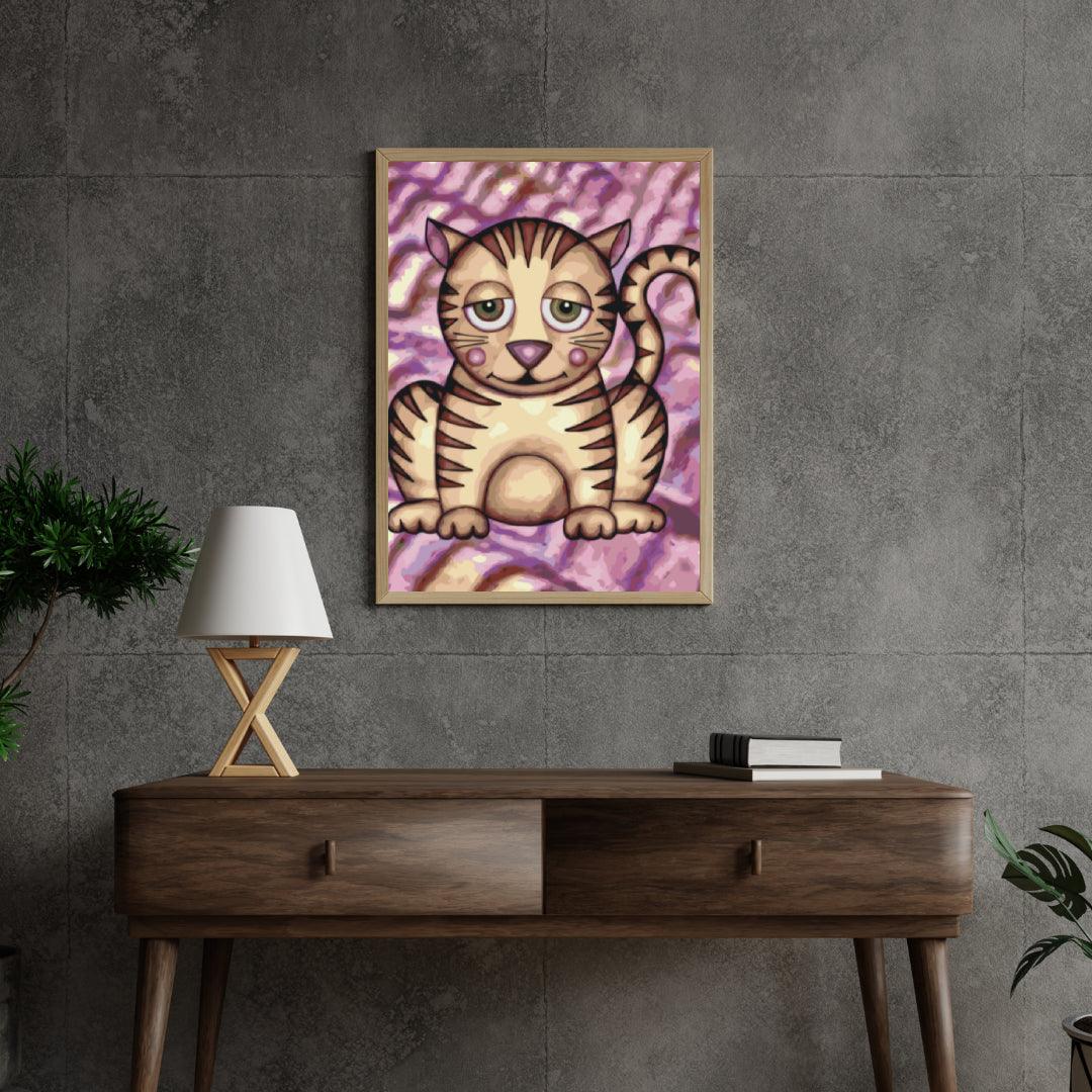 Diamond Painting - Kat met paarse wangen - SEOS®