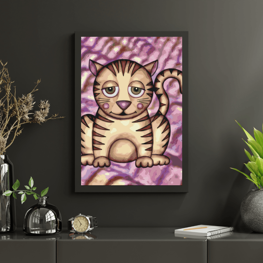 Diamond Painting - Kat met paarse wangen - SEOS®