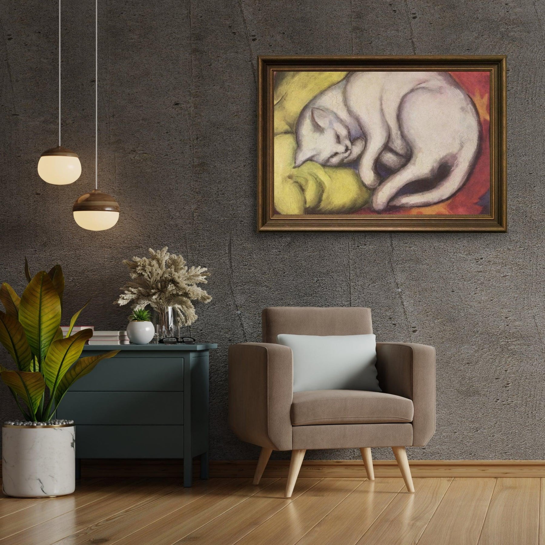 Diamond Painting - Kat op een geel kussen - SEOS®