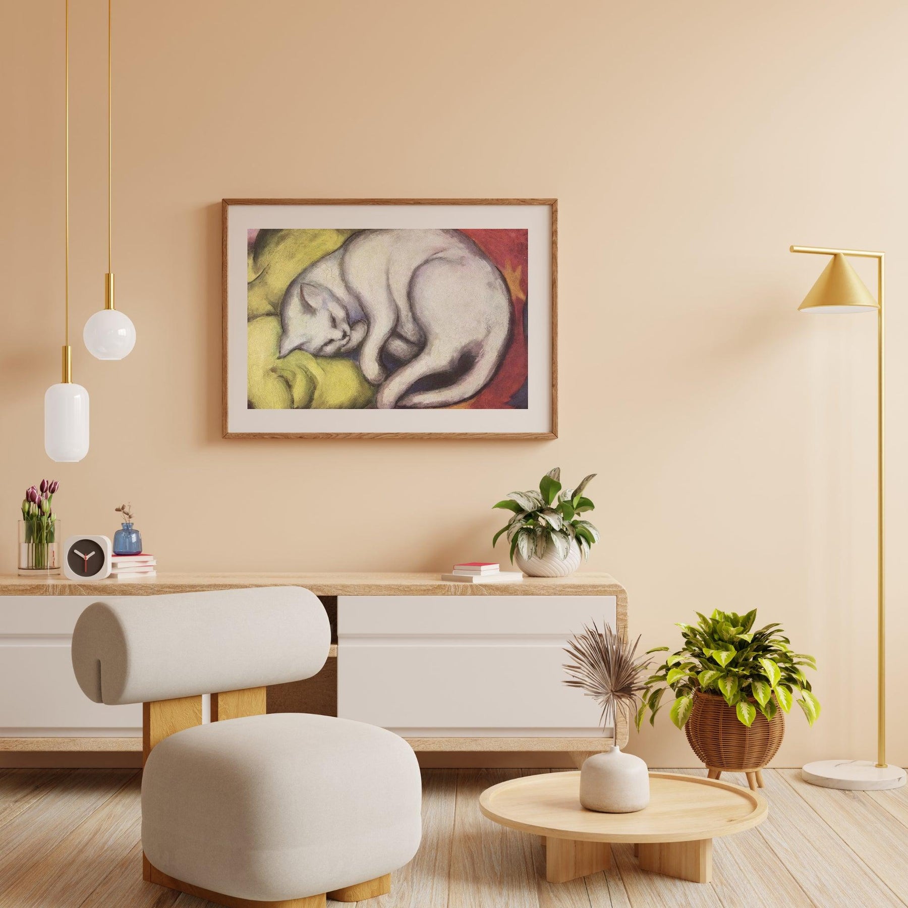 Diamond Painting - Kat op een geel kussen - SEOS®