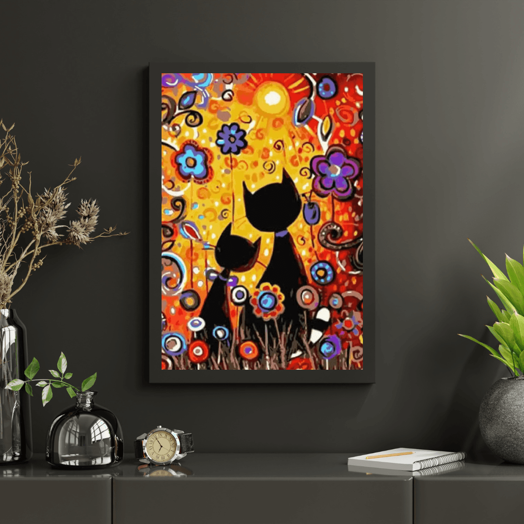 Diamond Painting - Katjes met bloemen - SEOS®