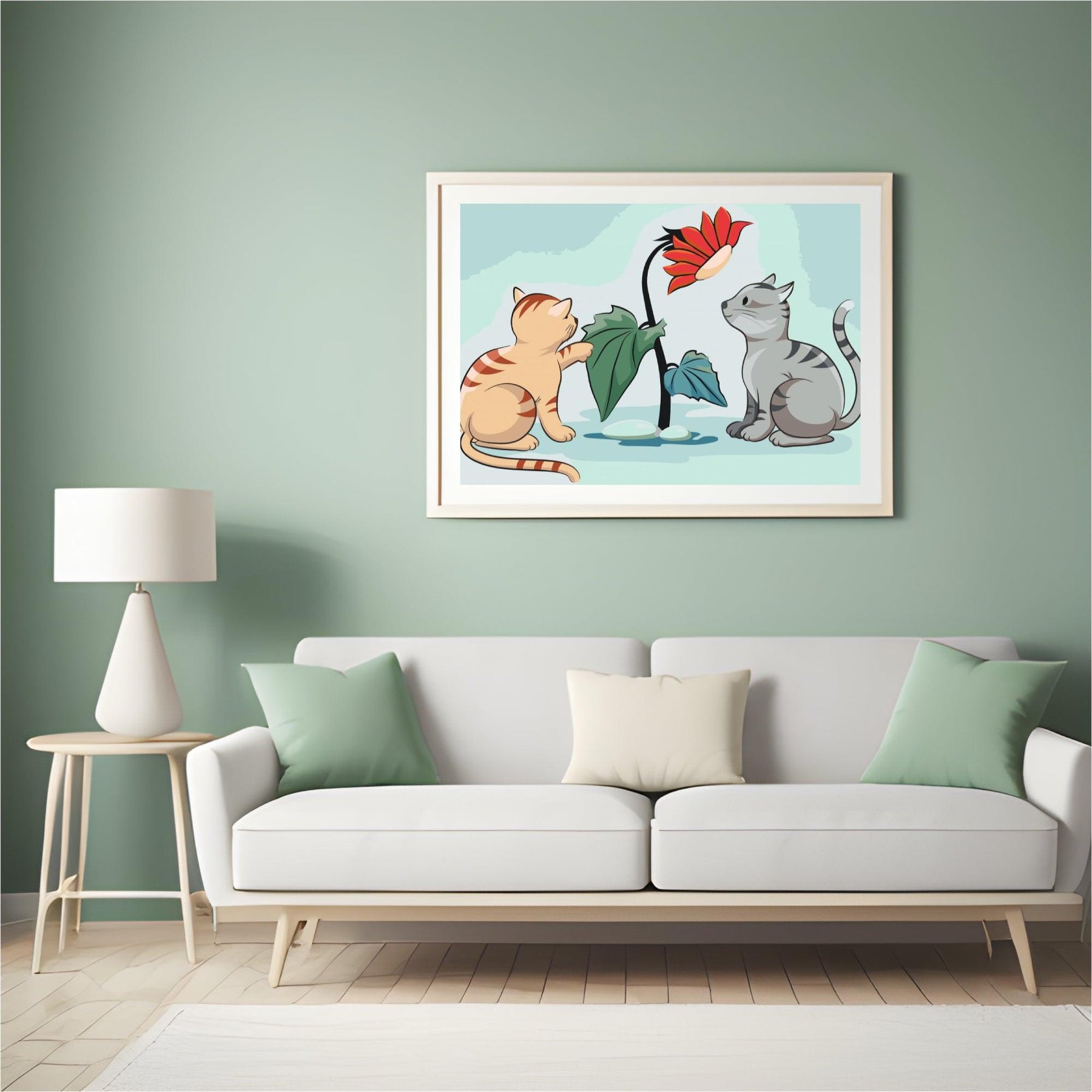 Diamond Painting -  Katten en bloemen - SEOS®