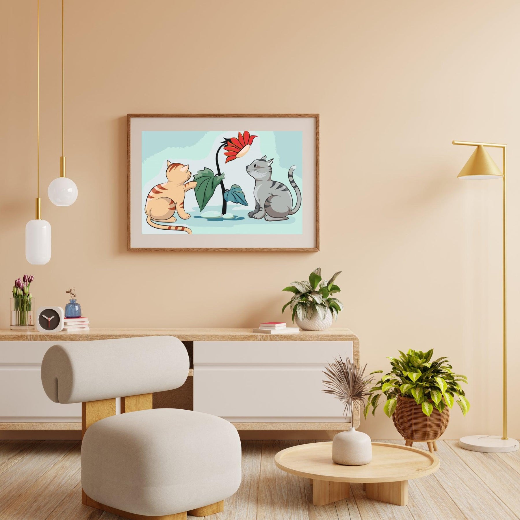 Diamond Painting -  Katten en bloemen - SEOS®