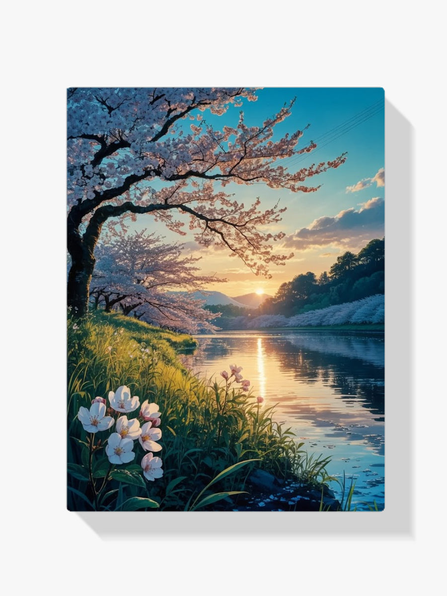 Diamond Painting - Kersenbloesems bij schemering