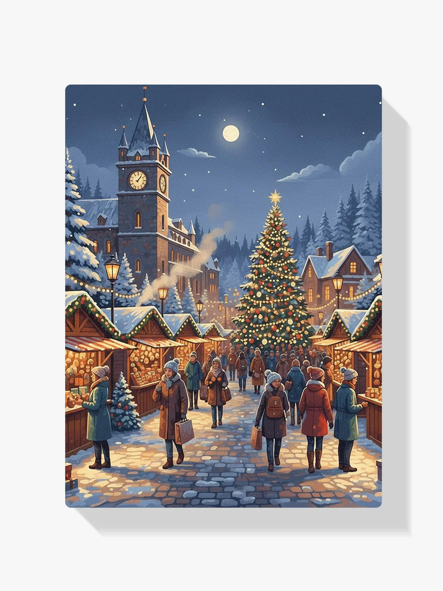 Diamond Painting - Kerstmarkt in de schemering