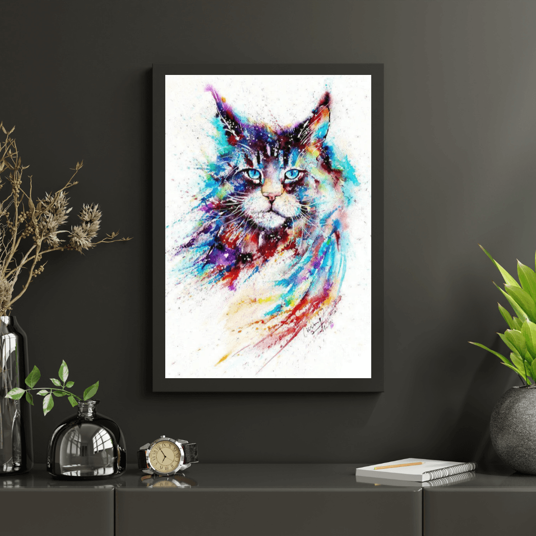 Diamond Painting - Kleurrijke Waterverf Kat - SEOS®