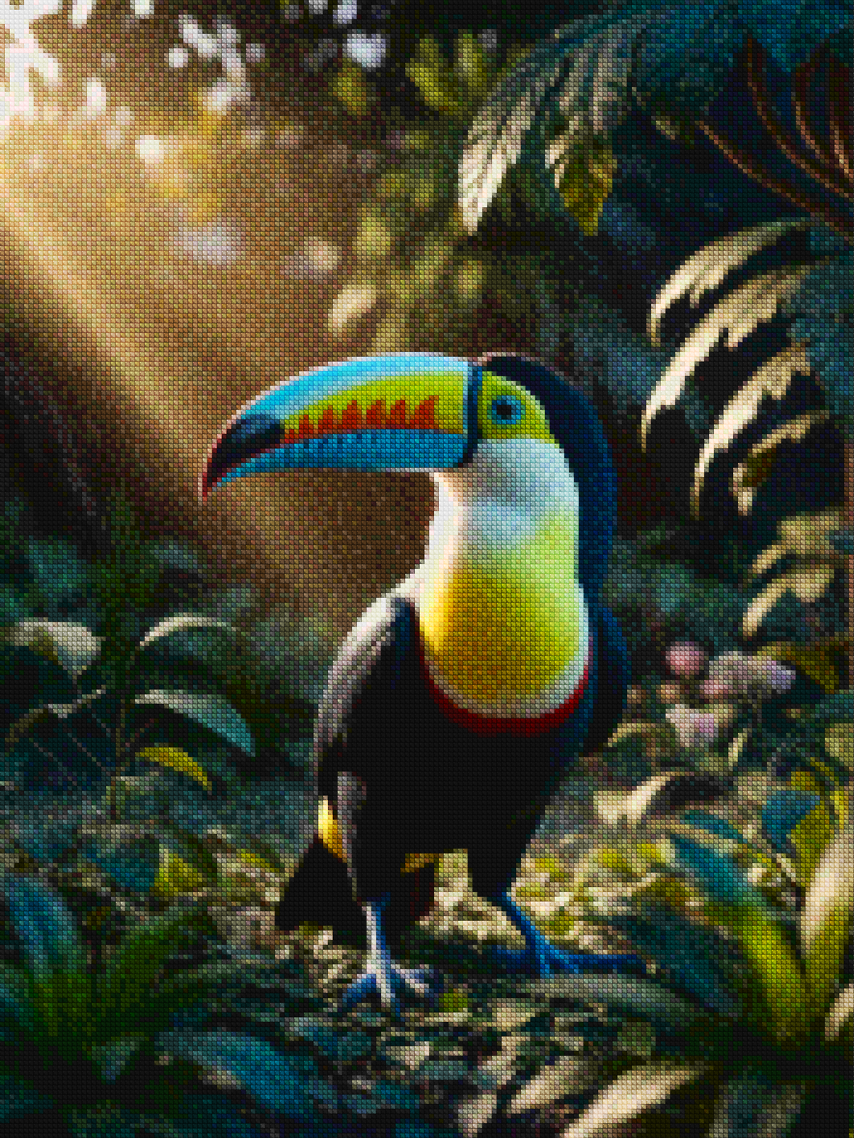 Diamond Painting - Levendige toekan in een regenwoud