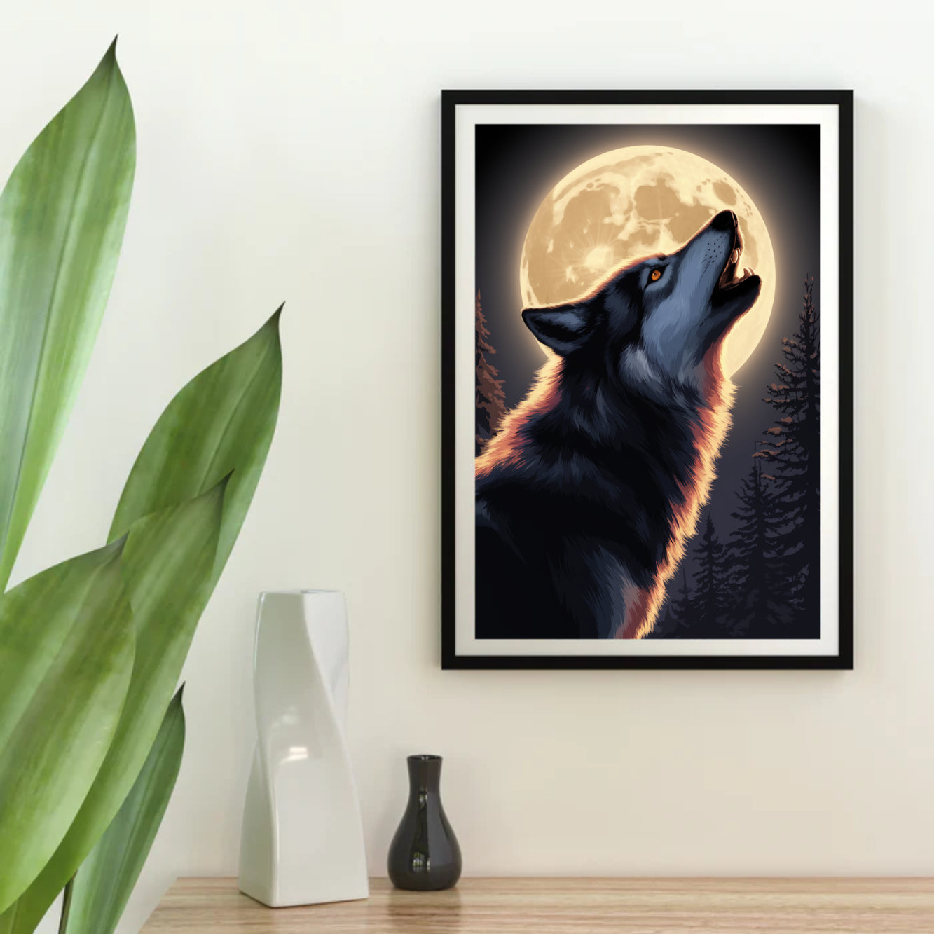 Diamond Painting - Majestueuze wolf huilend naar de maan