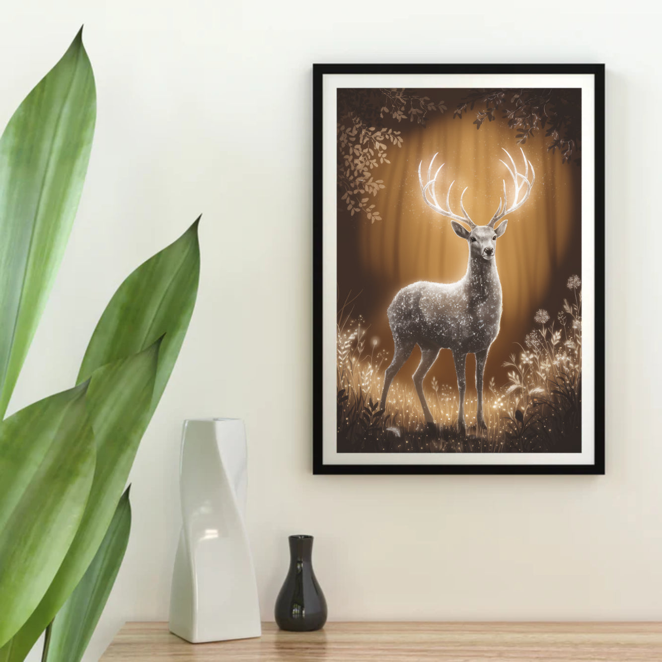 Diamond Painting - Mystiek hert met gloeiend gewei