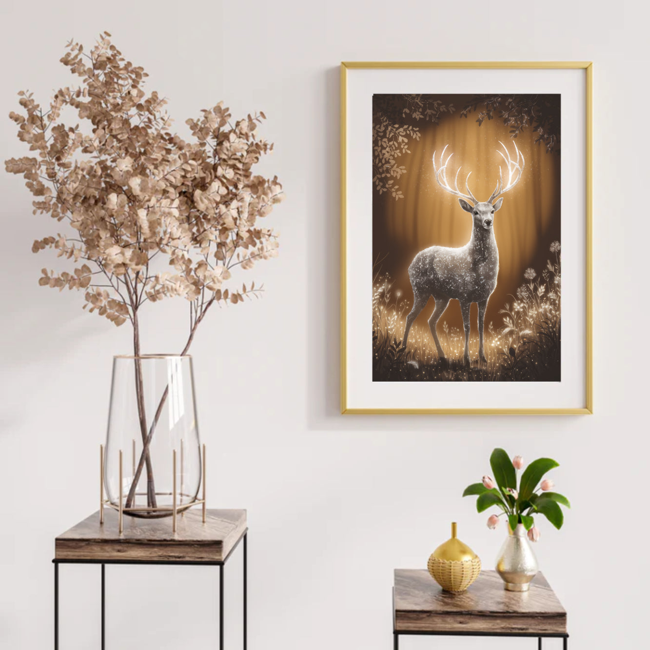 Diamond Painting - Mystiek hert met gloeiend gewei