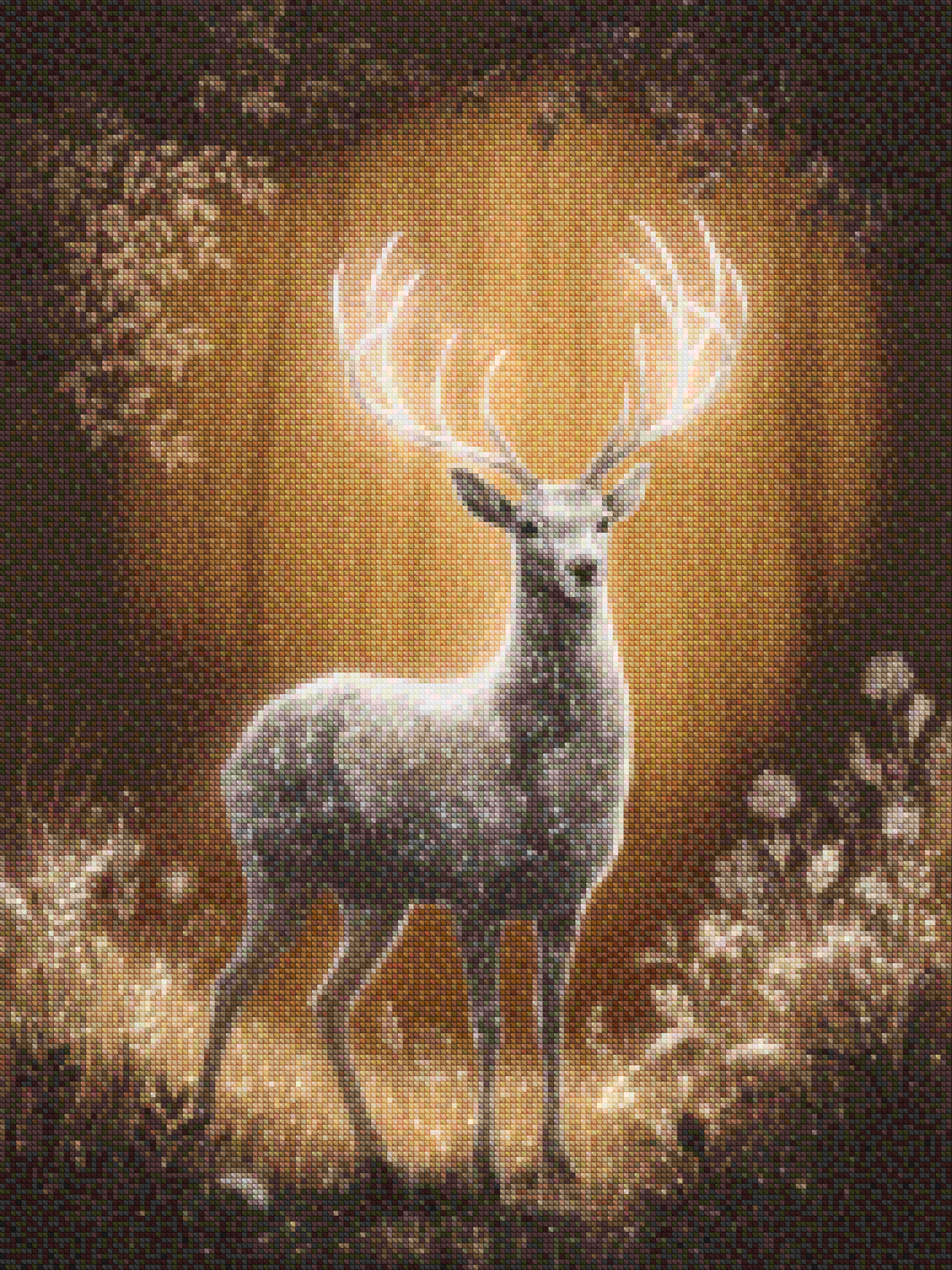 Diamond Painting - Mystiek hert met gloeiend gewei