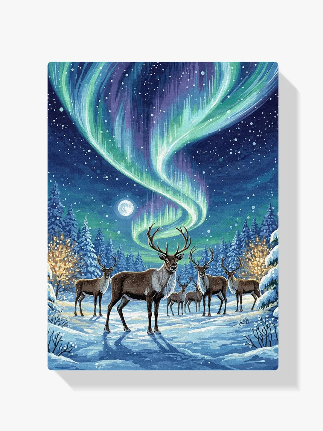 Diamond Painting - Rendieren onder het Noorderlicht