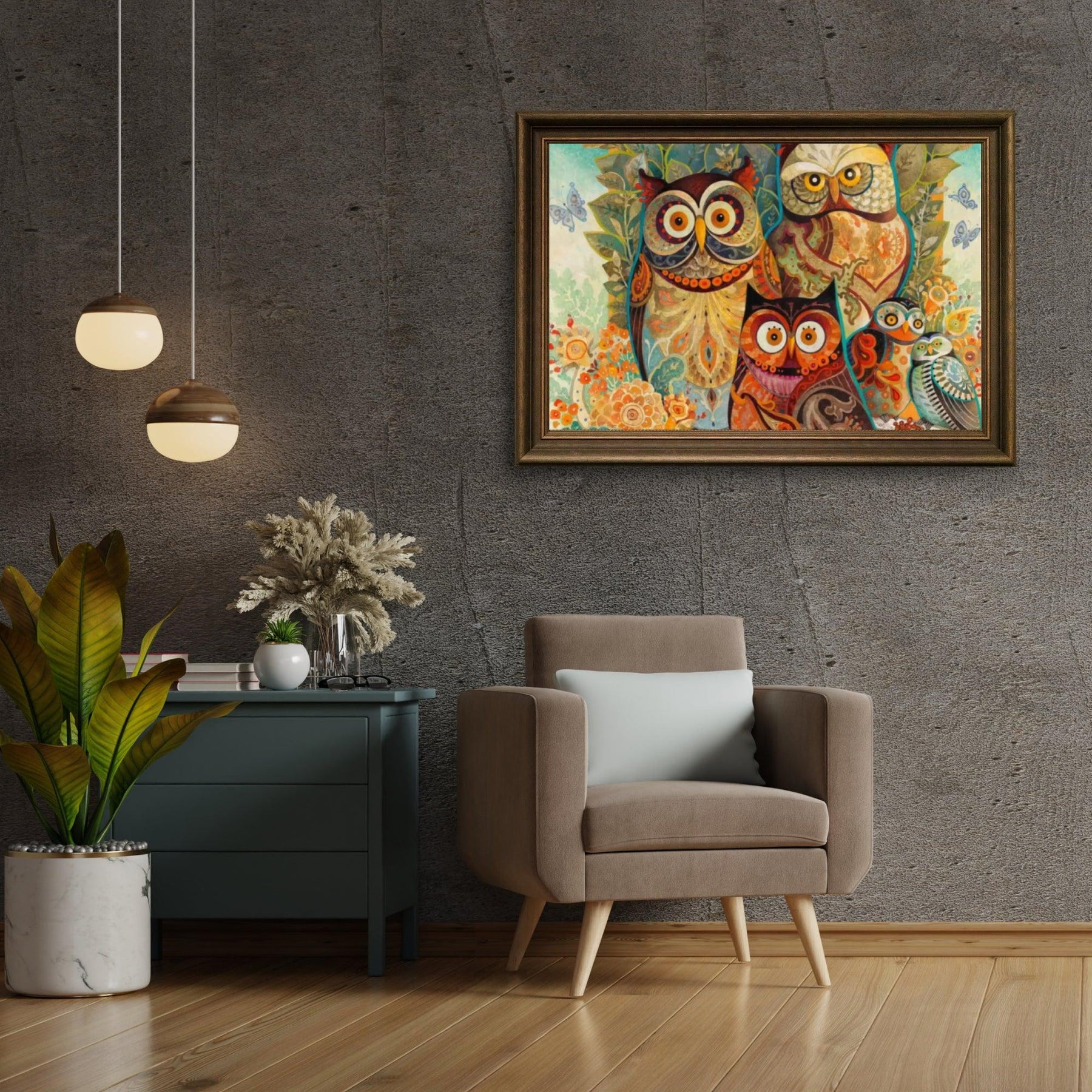 Diamond Painting - Schilderij van Uilen