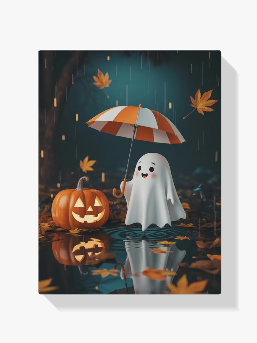 Diamond Painting - Spook met pompoen in de regen