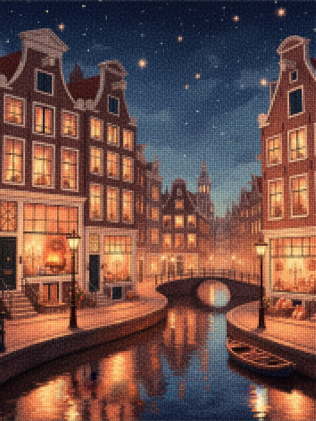Diamond Painting - Sterrenverlichte avond in Amsterdam