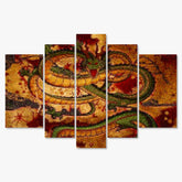 Diamond Painting Chinese groene draak 5 luik - SEOS Shop ®