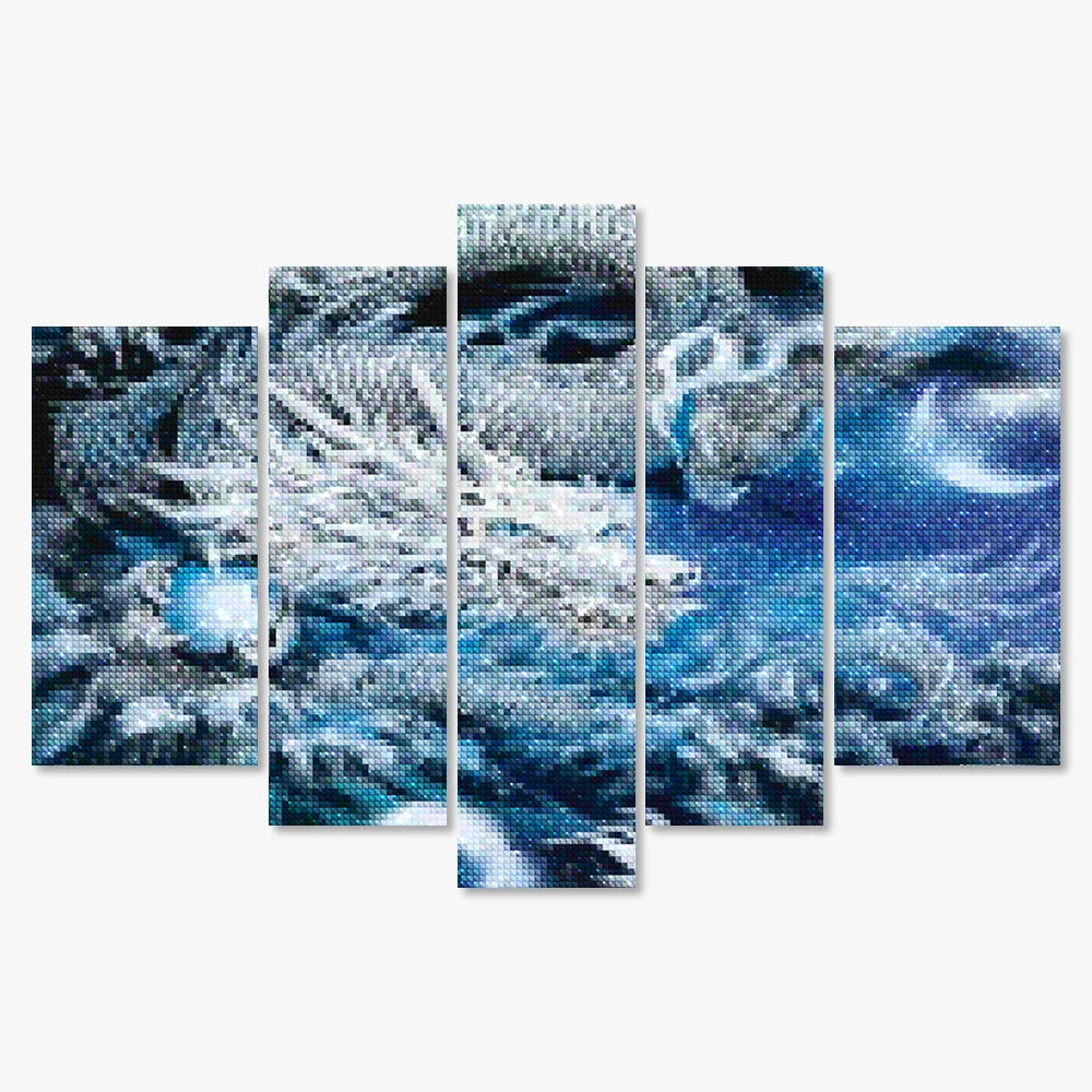 Diamond Painting Draak in de lucht 5 luik - SEOS Shop ®
