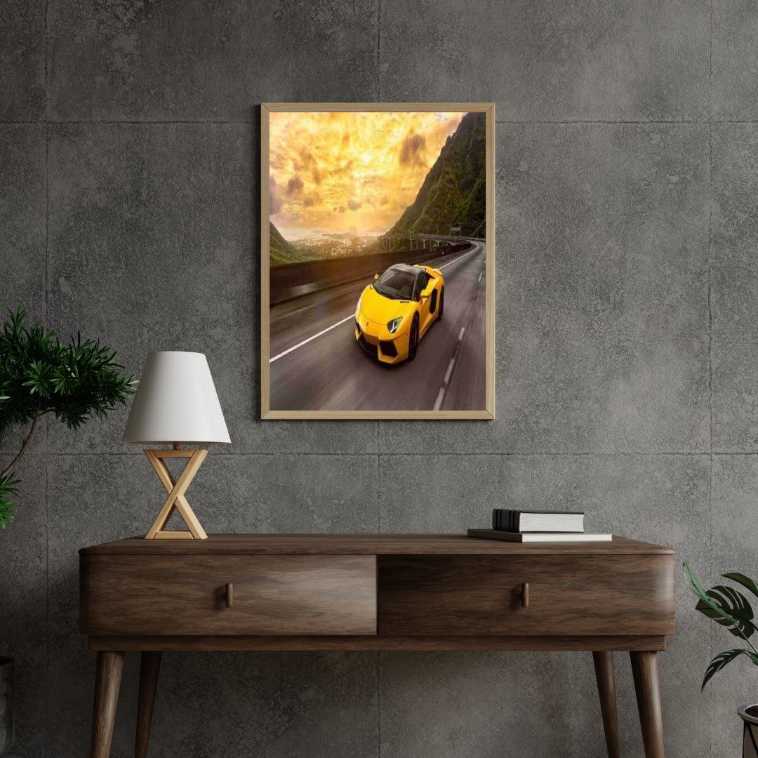 Diamond Painting Gele Sportwagen 30x40 cm - SEOS Shop ®