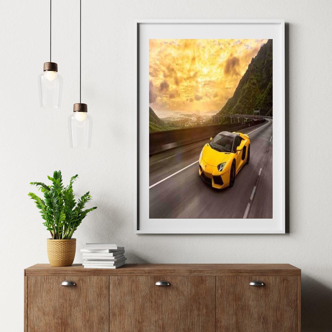 Diamond Painting Gele Sportwagen 30x40 cm - SEOS Shop ®