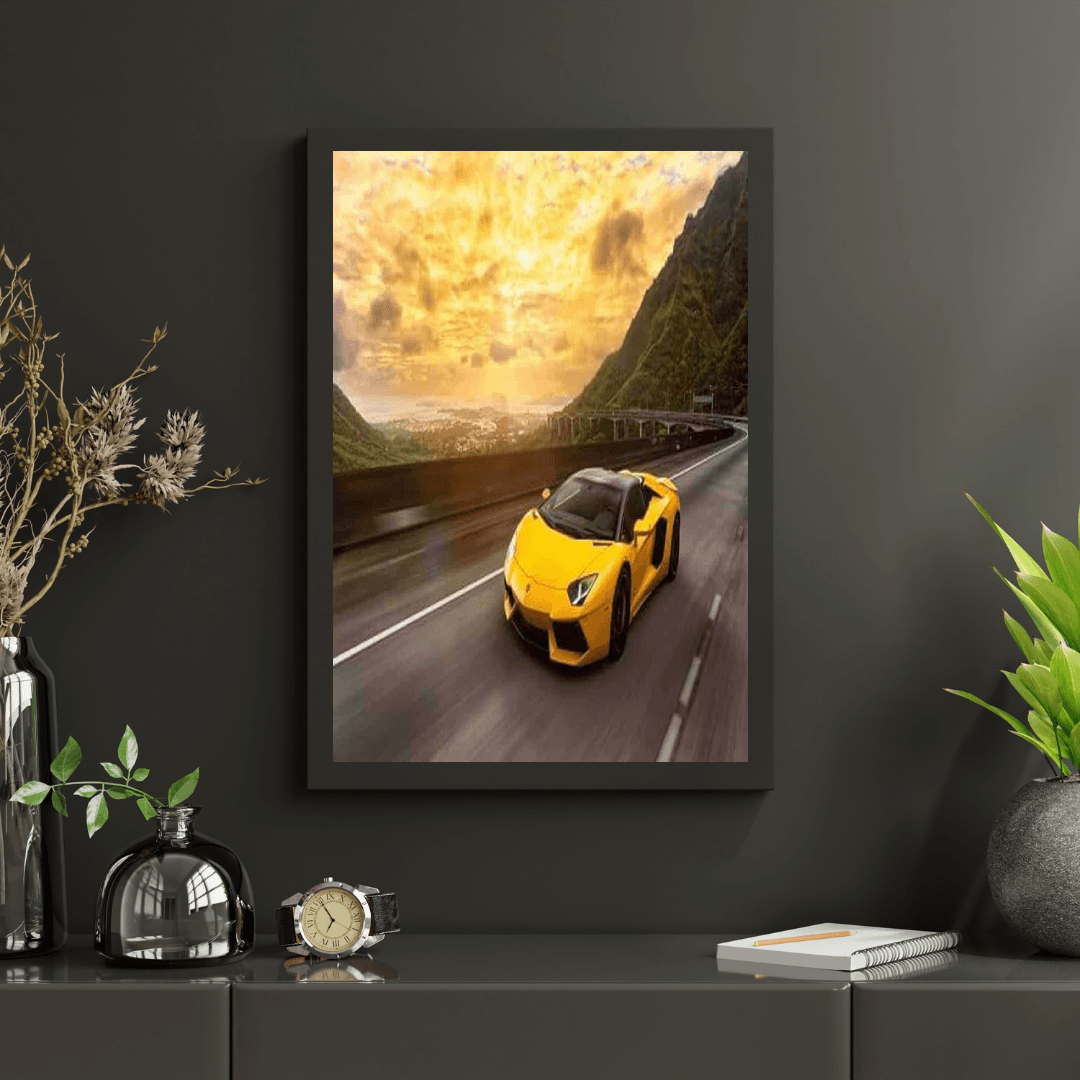 Diamond Painting Gele Sportwagen 30x40 cm - SEOS Shop ®