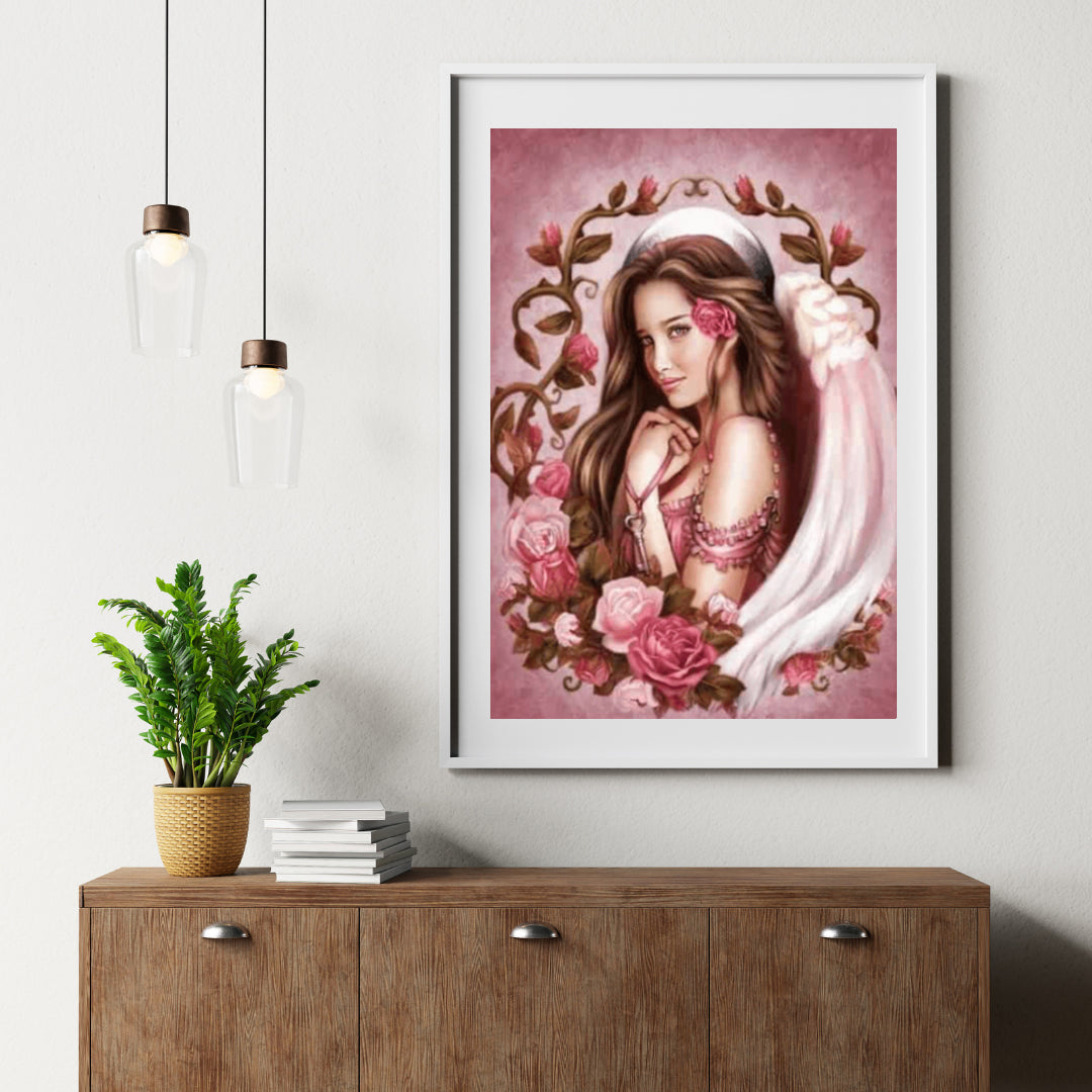 Diamond Painting Meisje met roos - SEOS Shop ®
