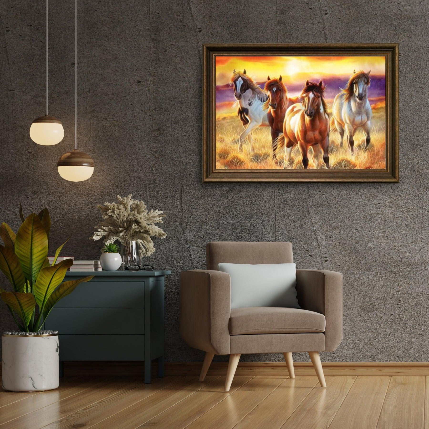 Diamond Painting Prachtige paarden in een veld - SEOS Shop ®