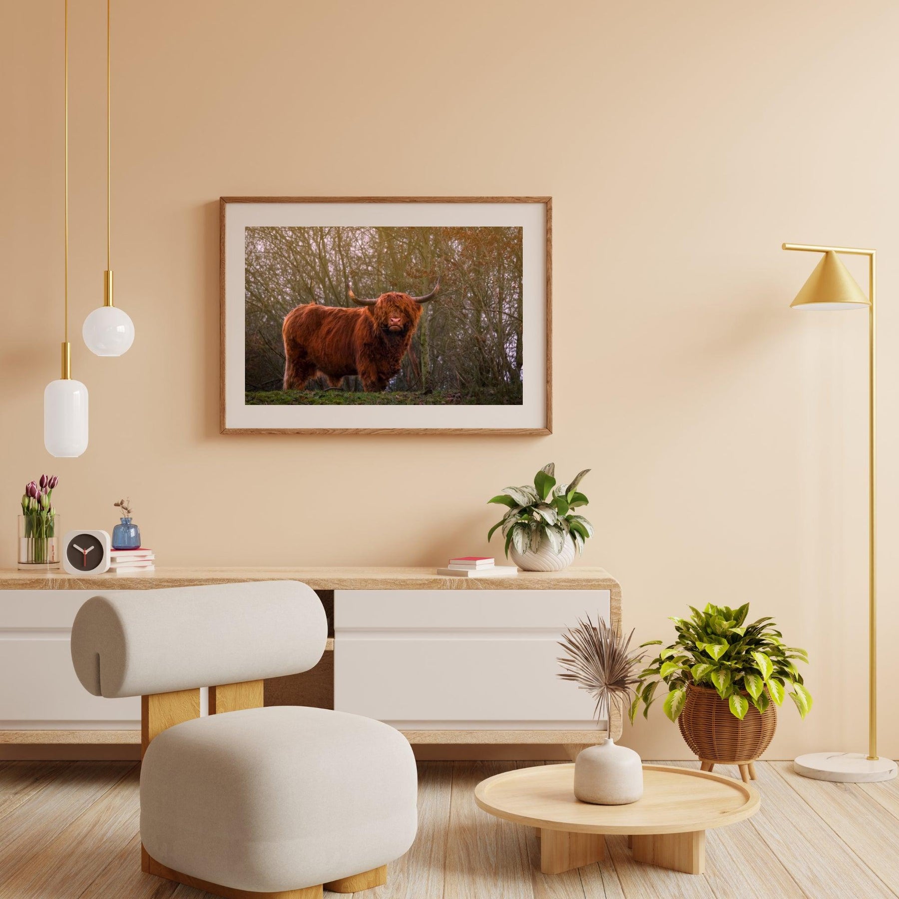 Diamond Painting Schotse hooglander - Schotse hooglander in de avondzon - SEOS Shop ®