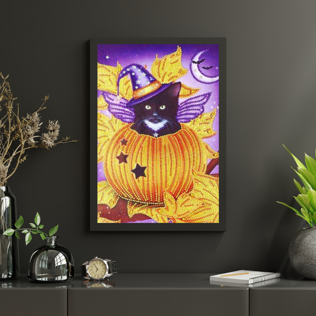 Diamond Painting Zwarte Kat In Pompoen - SEOS Shop ®
