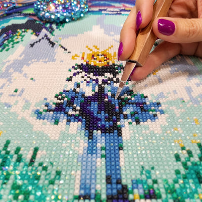 Diamond painting die bijna is afgerond