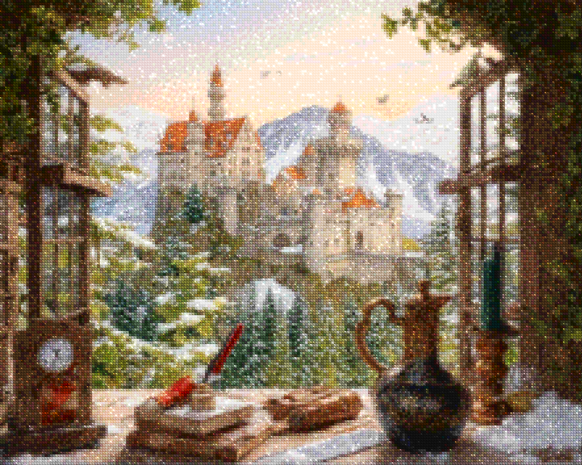 Diamond Painting - Kasteel op de berg - SEOS Shop ®