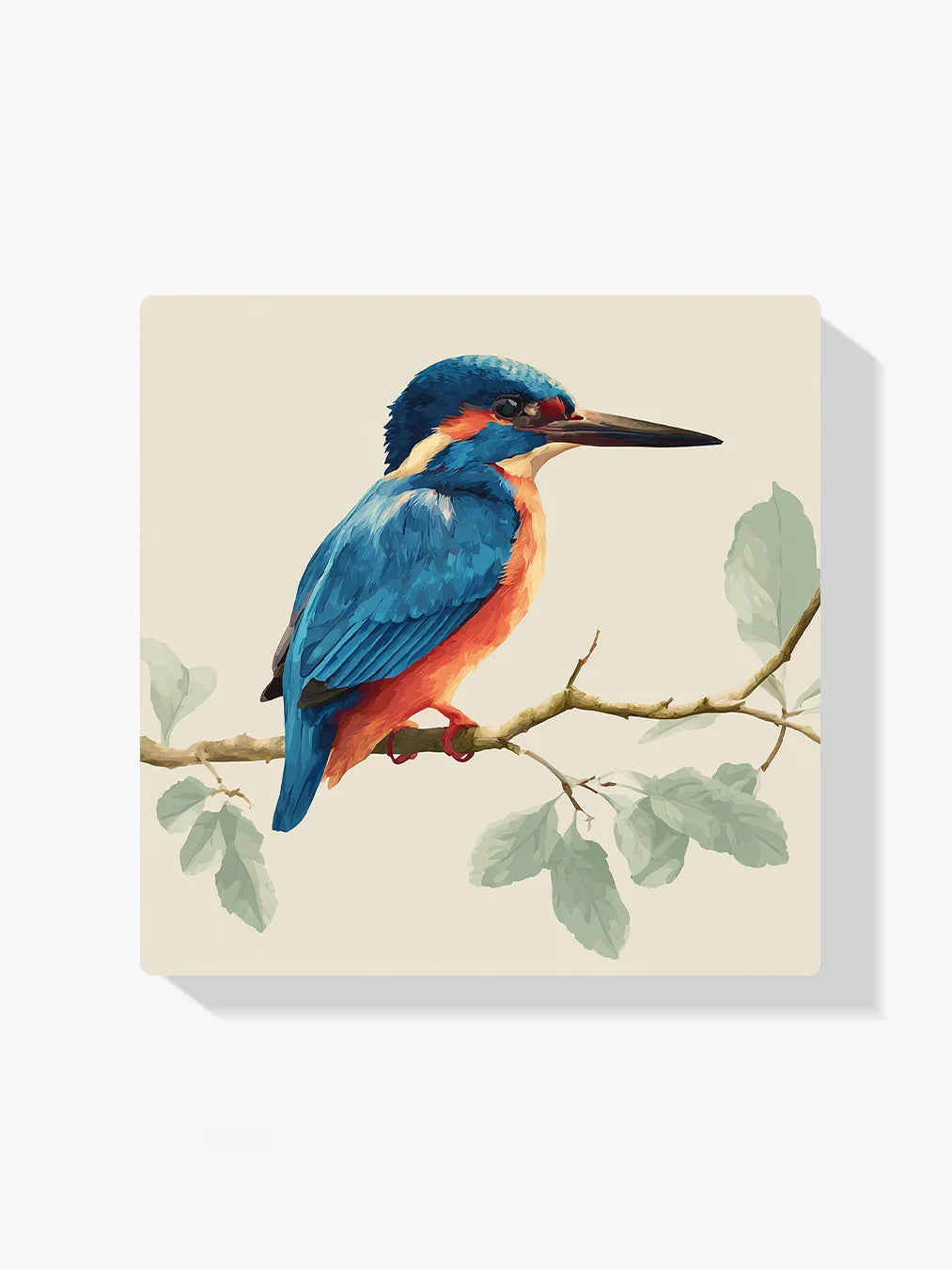 Diamond Painting - De IJsvogel op een Zachte Tak