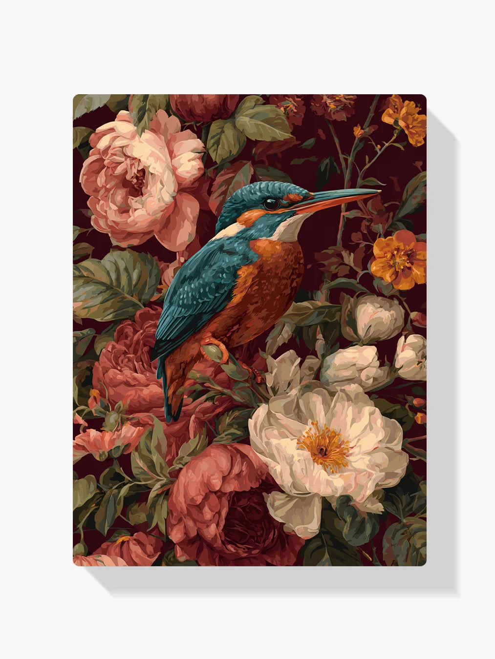 Diamond Painting - IJsvogel tussen Weelderige Bloemen