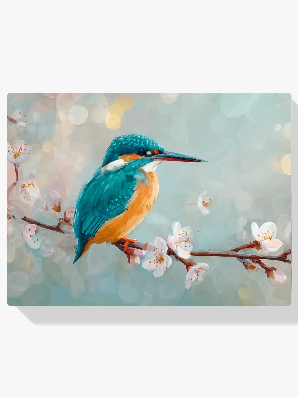 Diamond Painting - IJsvogel tussen Bloesem en Bokeh