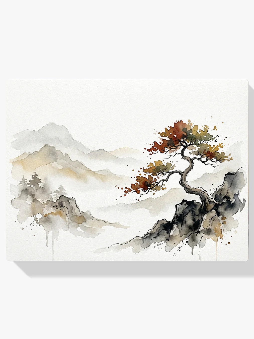 Diamond Painting - Eenzame boom in berglandschap