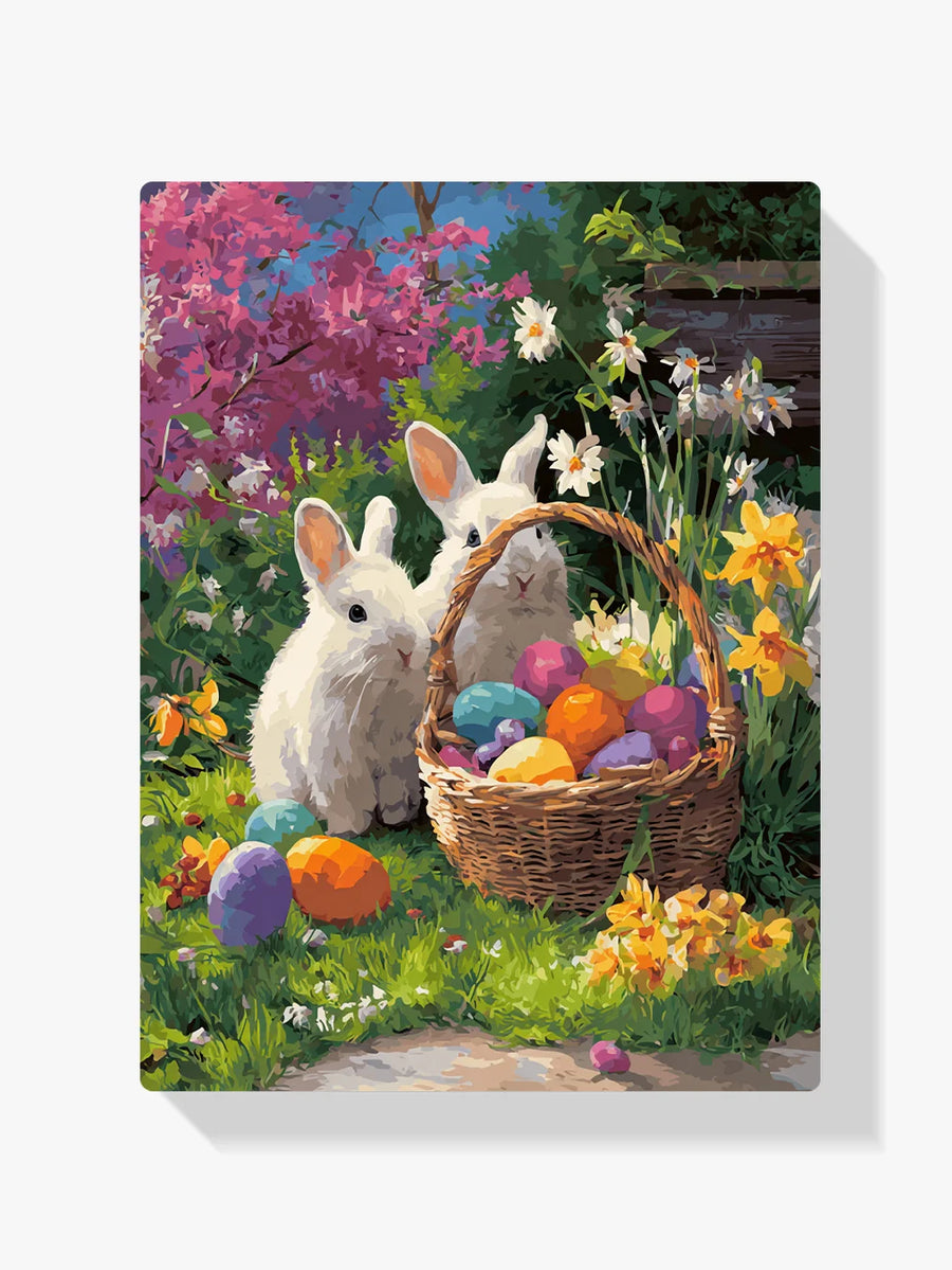 Diamond Painting - Paasmandje in de Tuin