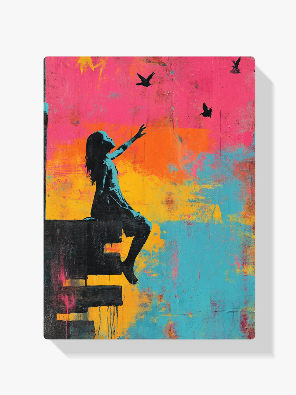 Diamond Painting - Banksy kleurrijk - Meisje met vogels