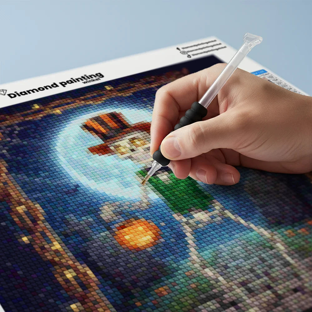 Mini Diamond Painting - Gelukkig skelet