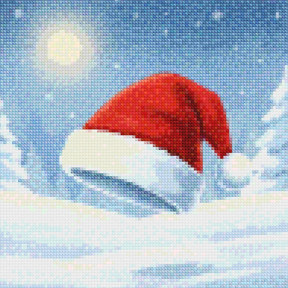Mini Diamond Painting - Kleine kerstmanmuts-icoon